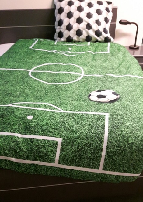 Voetbal dekbedovertrek,voetbalveld_soccer_litsjumaux,groen,wit,zwart,ajax